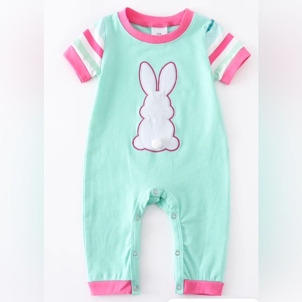 Honey Bean Bunny Romper Nwt